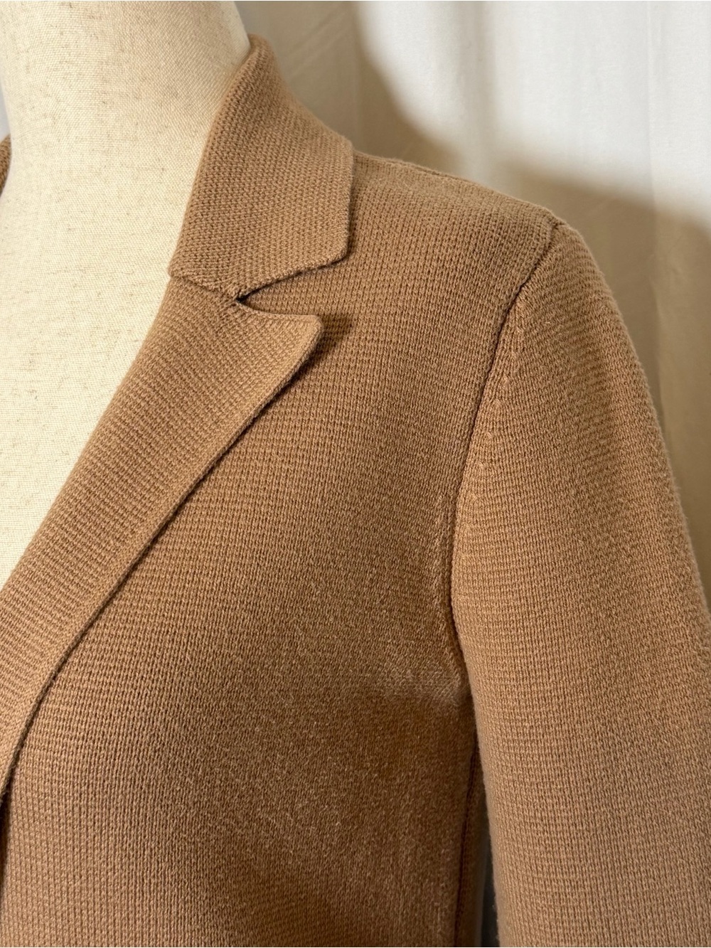 L’AGENCE Sofia Knit Double Breasted Blazer Ginger Snap Brown Gold Buttons Small - Picture 9 of 16